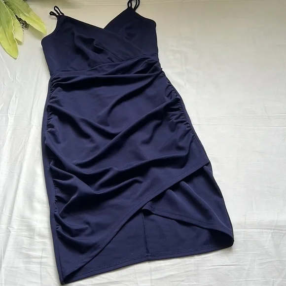 🌟nwt GRACE KARIN Summer V-Neck Spaghetti Dress Retro Ruched Bodycon Dress🌟 - Picture 8 of 10